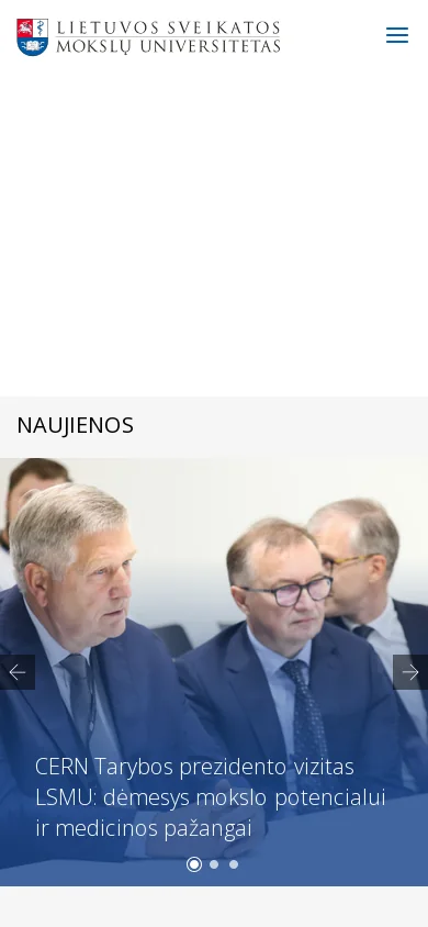 Lietuvos sveikatos mokslų universitetas I LSMU 首页截图