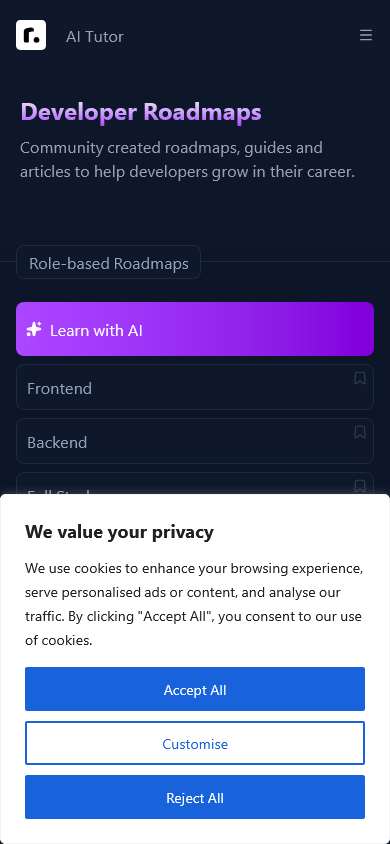 roadmap.sh 首页截图