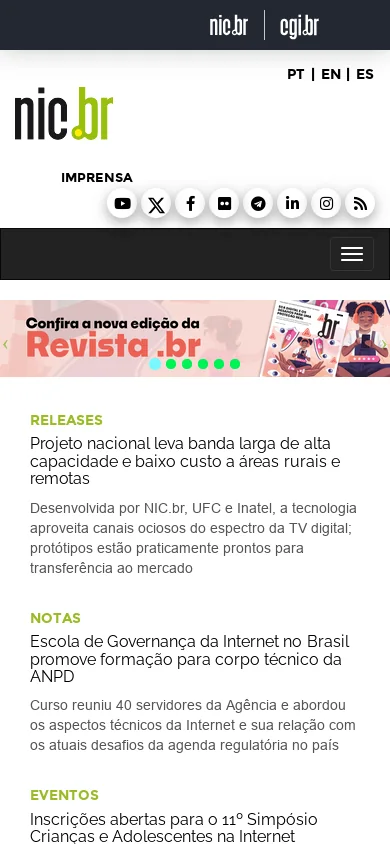 NIC.br 首页截图