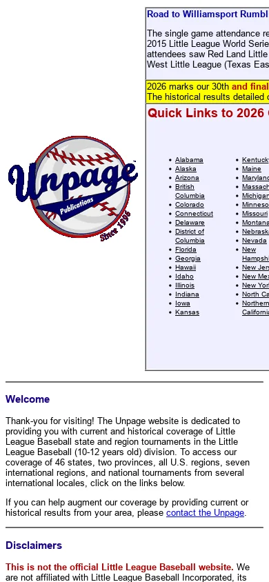 Unpage Publications 首页截图