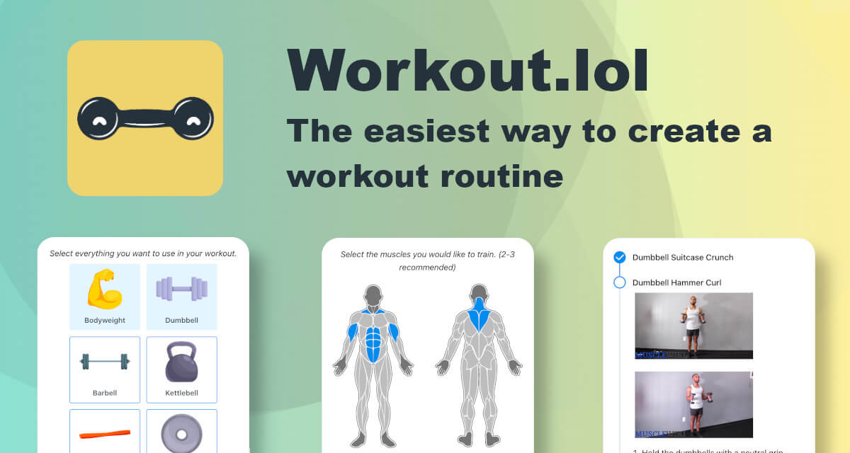 Workout.lol | The easiest way to create a workout routine · Twitter