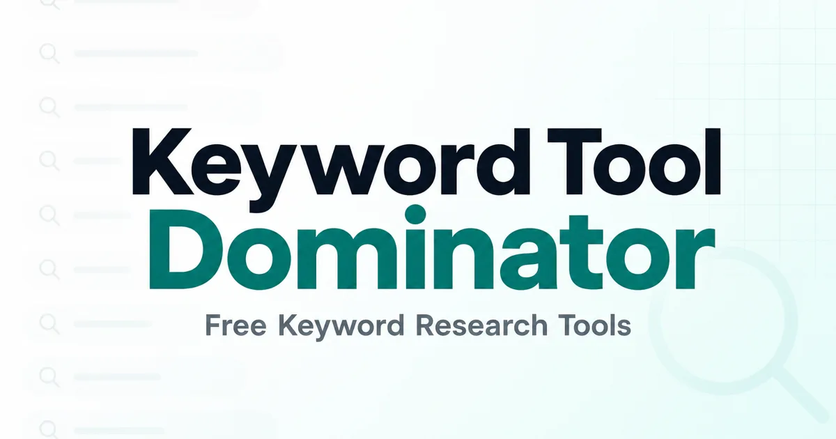 Keyword Tool Dominator: Free Keyword Research Tool, No Signup · Twitter