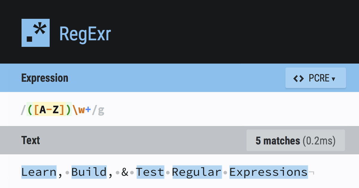 RegExr: Learn, Build, & Test RegEx · Twitter