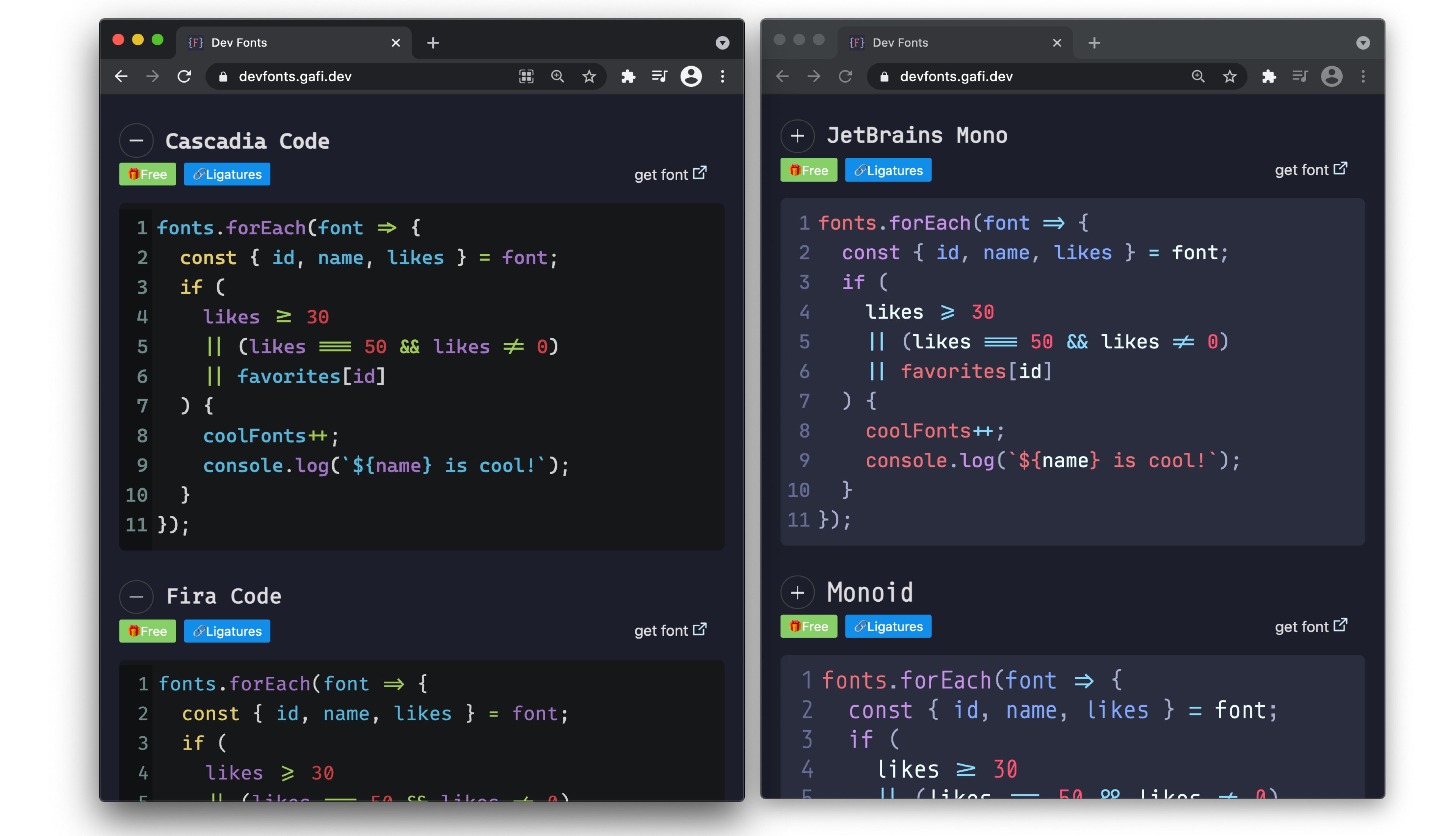 Dev Fonts · Twitter