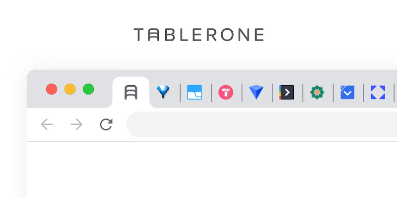 Tablerone #1 pinned tab alongside competitors