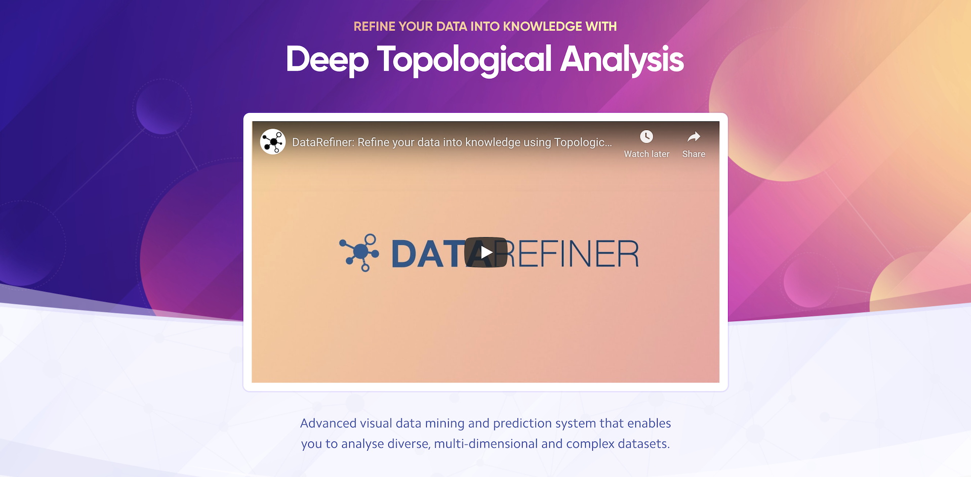 DataRefiner | Refine your data into knowledge using Topological Data Analysis and Deep Learning · Twitter