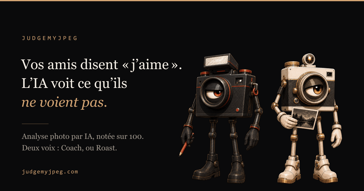 Analyse photo IA — score sur 100, critique honnête | JudgeMyJPEG · Twitter