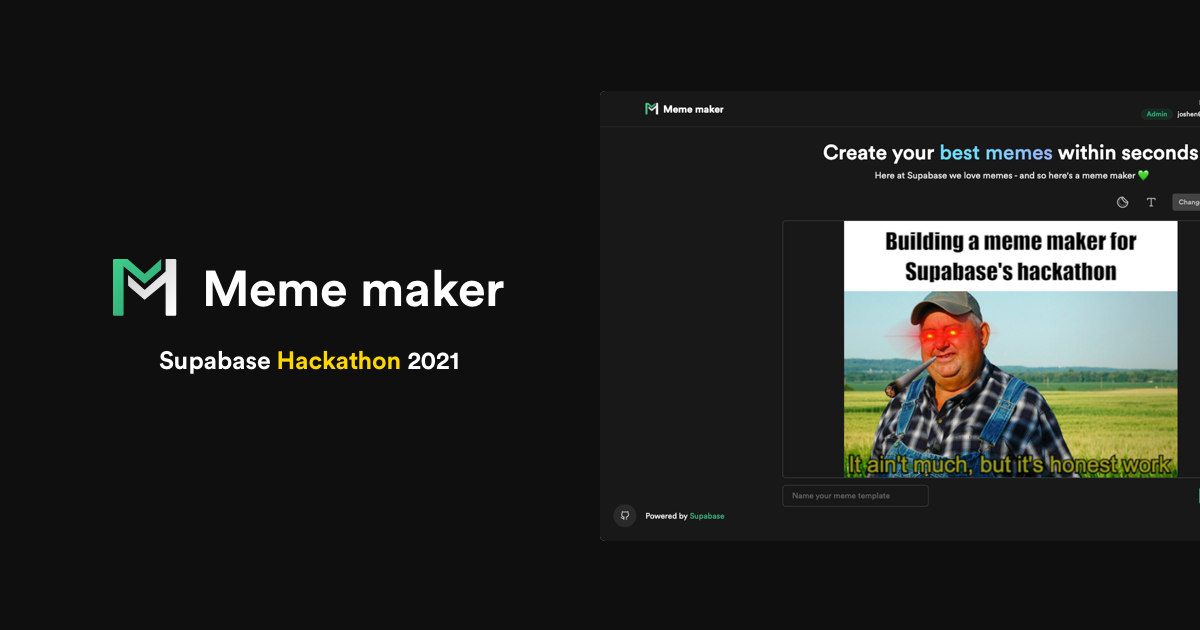 Meme Maker | Powered by Supabase · Twitter