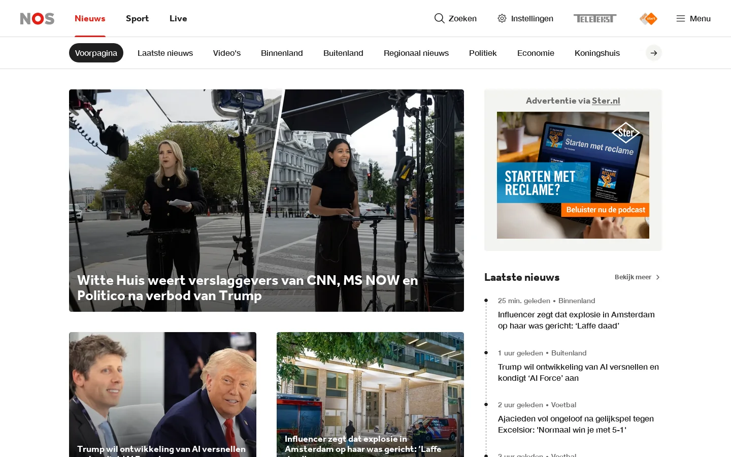 NOS.nl 首页截图
