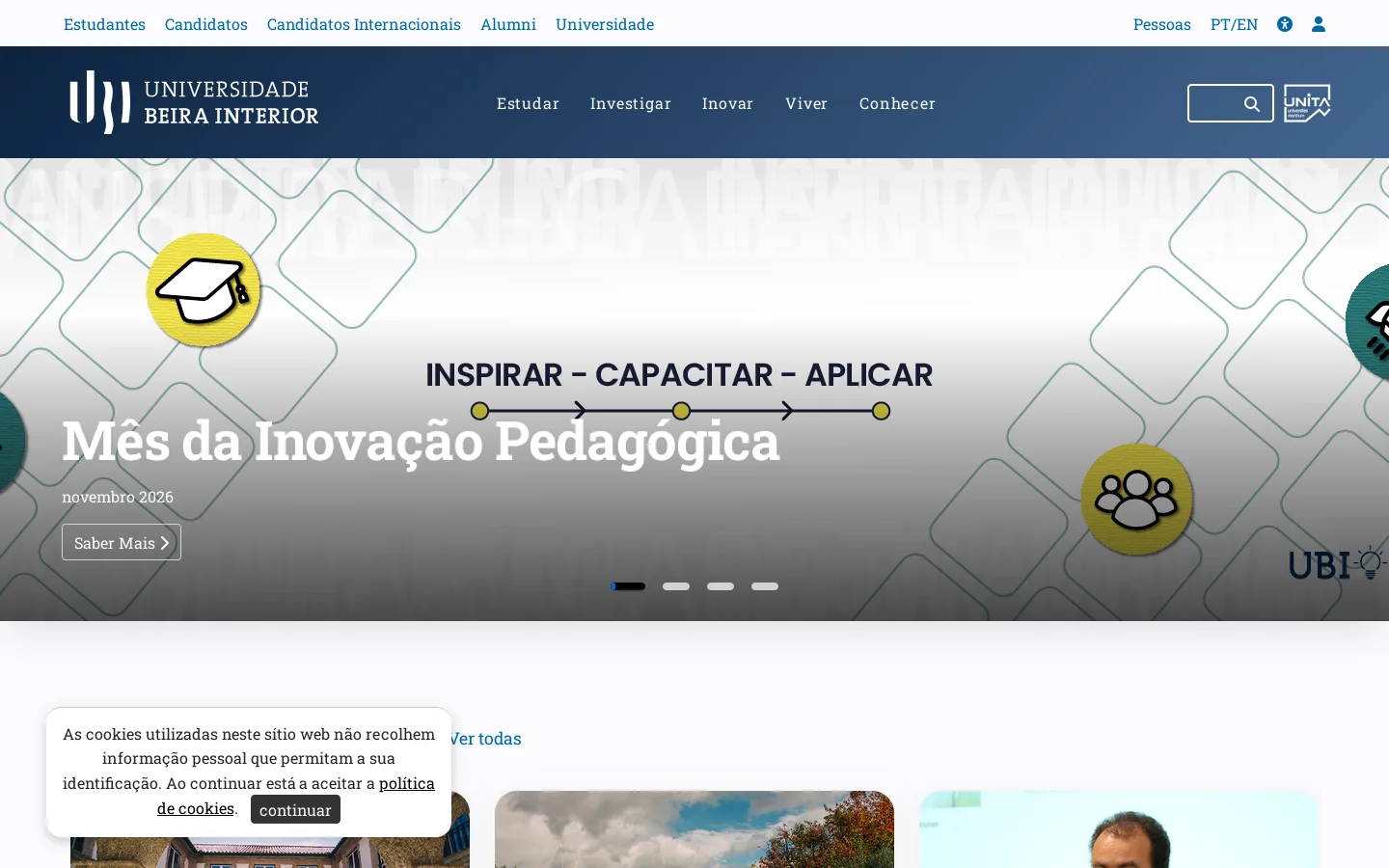 Universidade da Beira Interior 首页截图