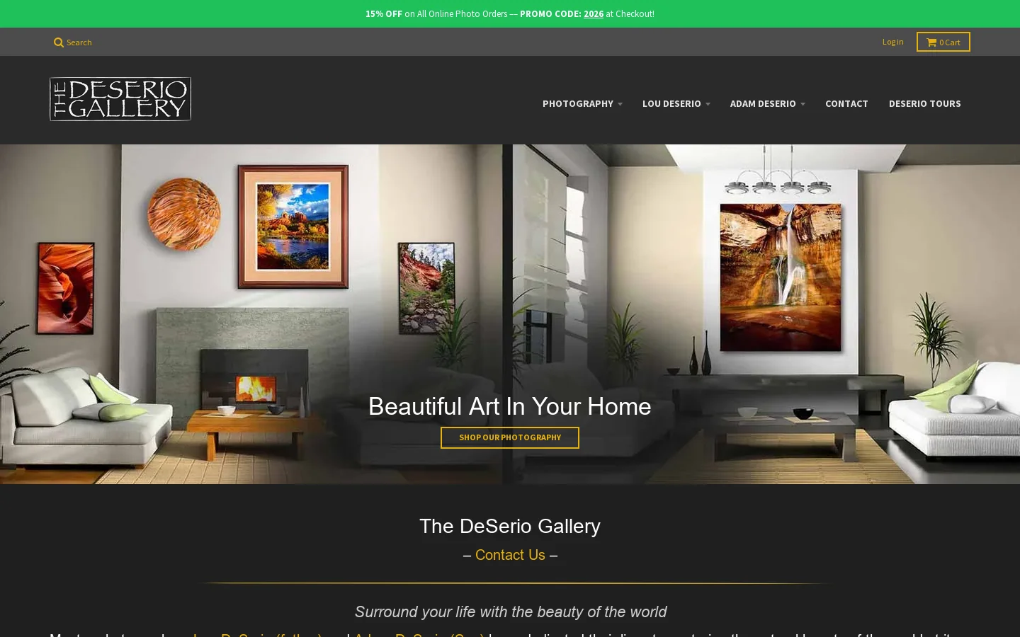 The DeSerio Gallery | Sedona, Arizona 首页截图