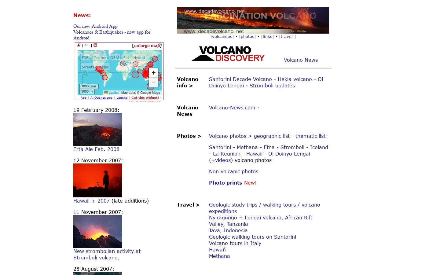 Fascination Volcano / Volcano Discovery - volcano photos and tours 首页截图