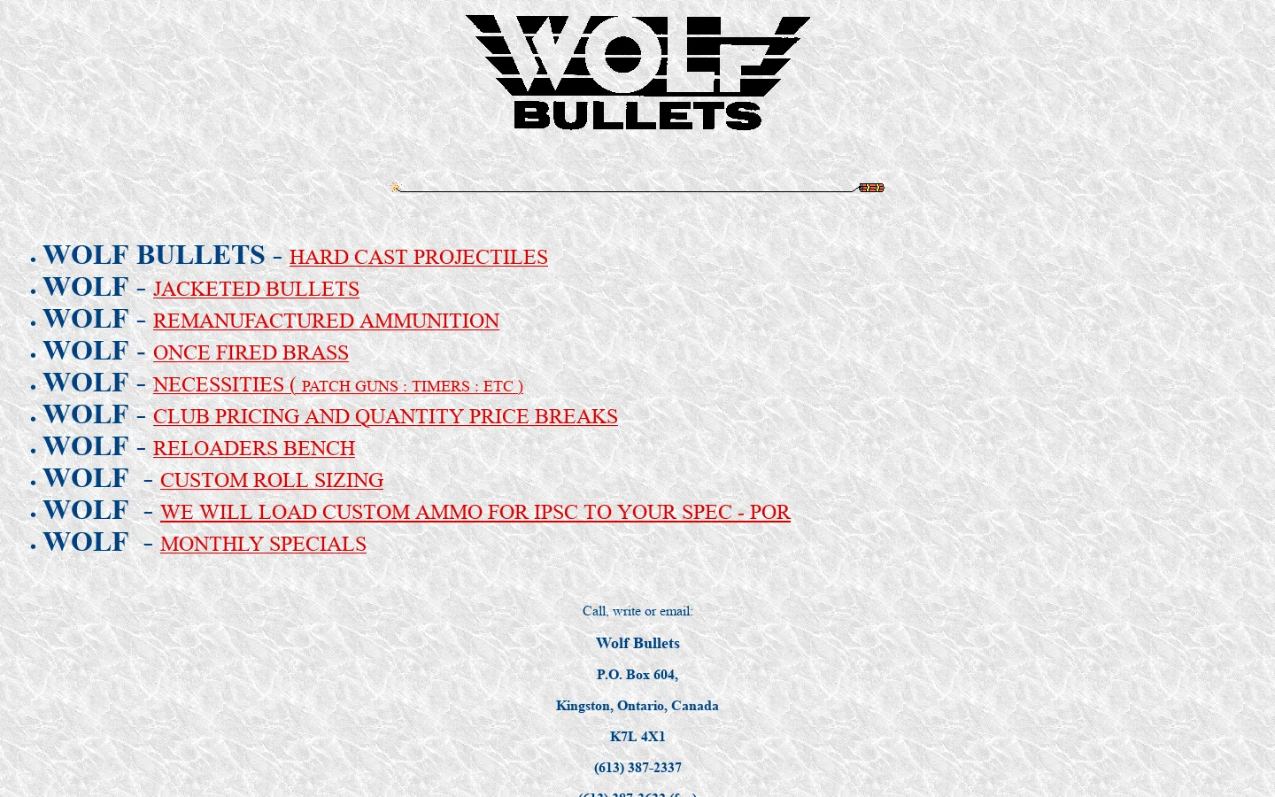 WOLF BULLETS 首页截图