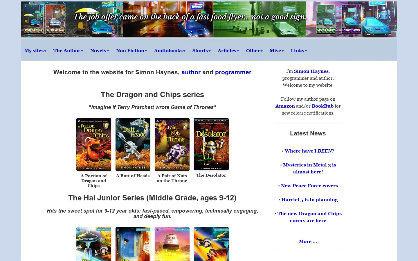 Simon Haynes - Author of almost 30 novels 首页截图