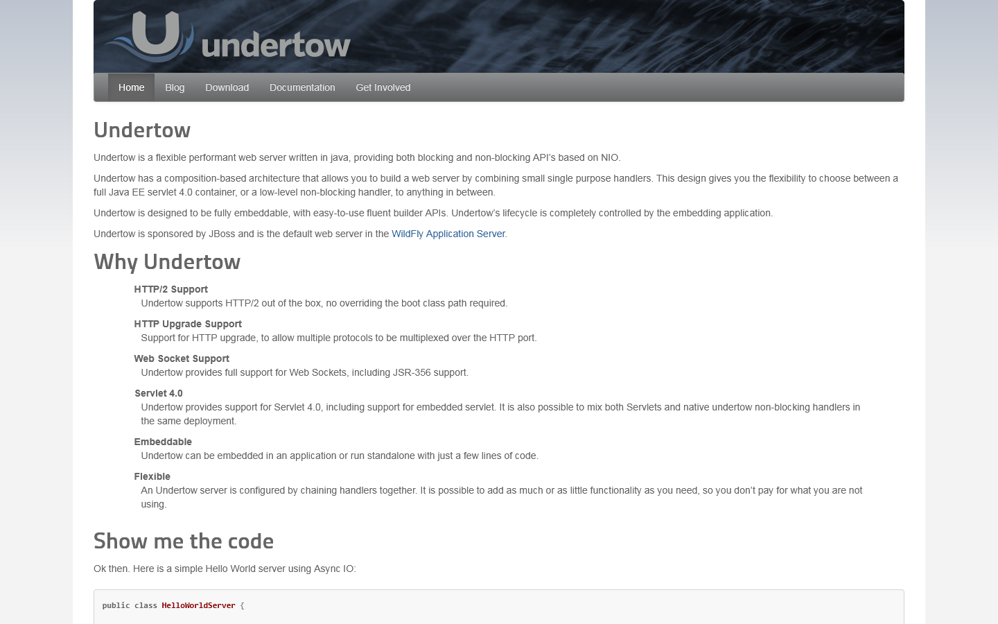 Undertow 首页截图