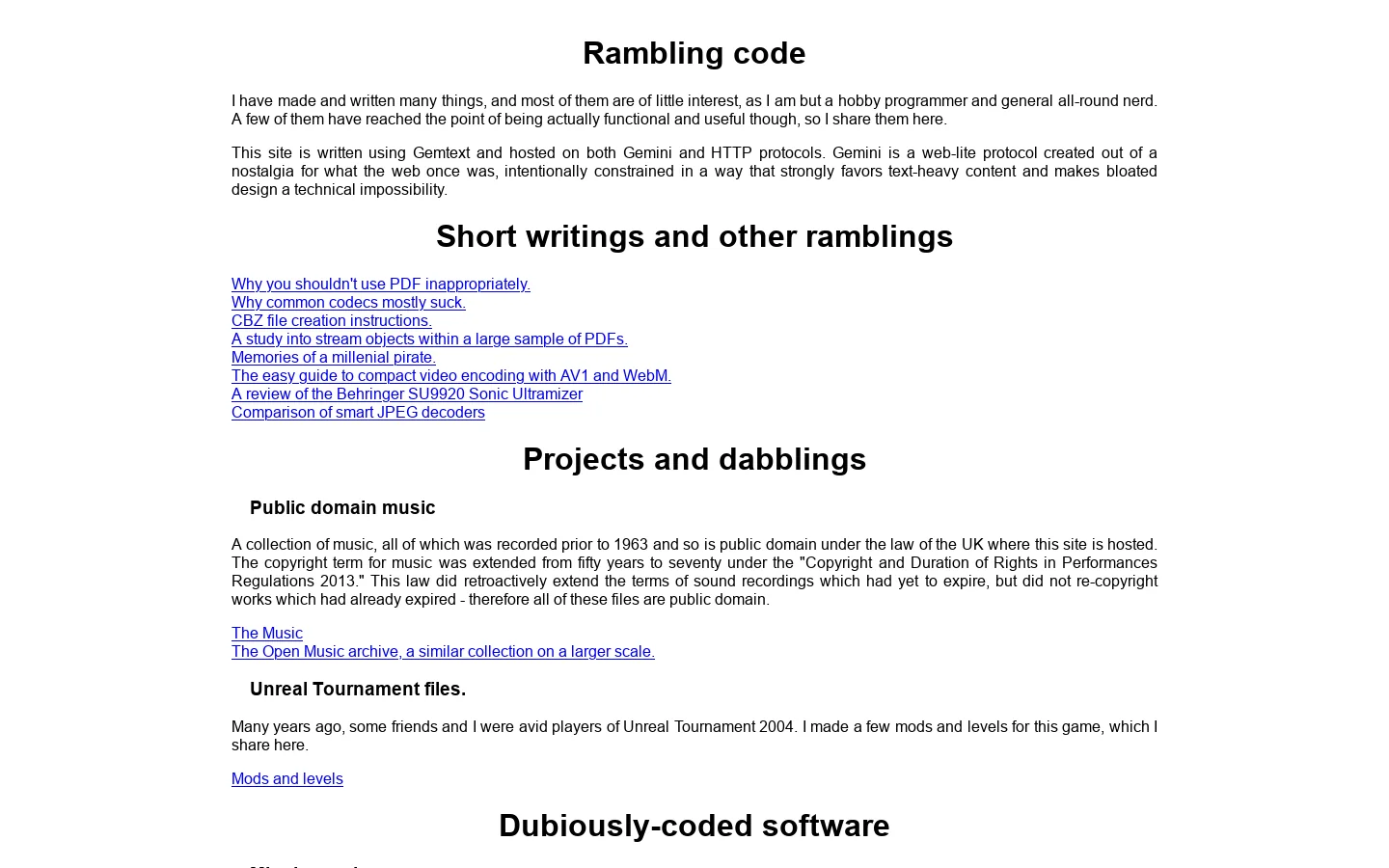 Rambling code 首页截图