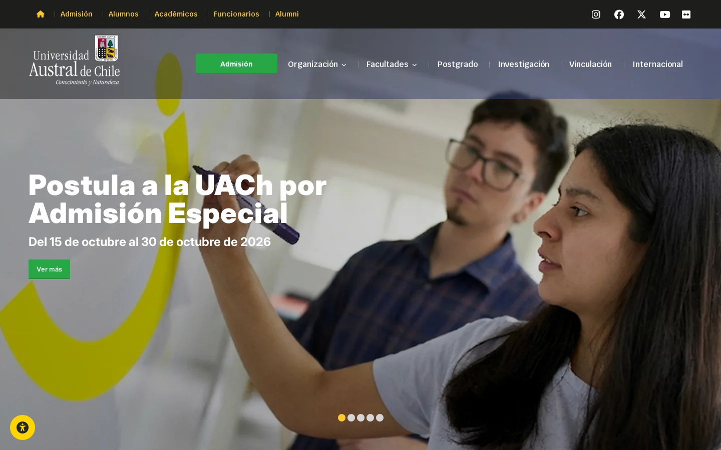 Universidad Austral de Chile 首页截图