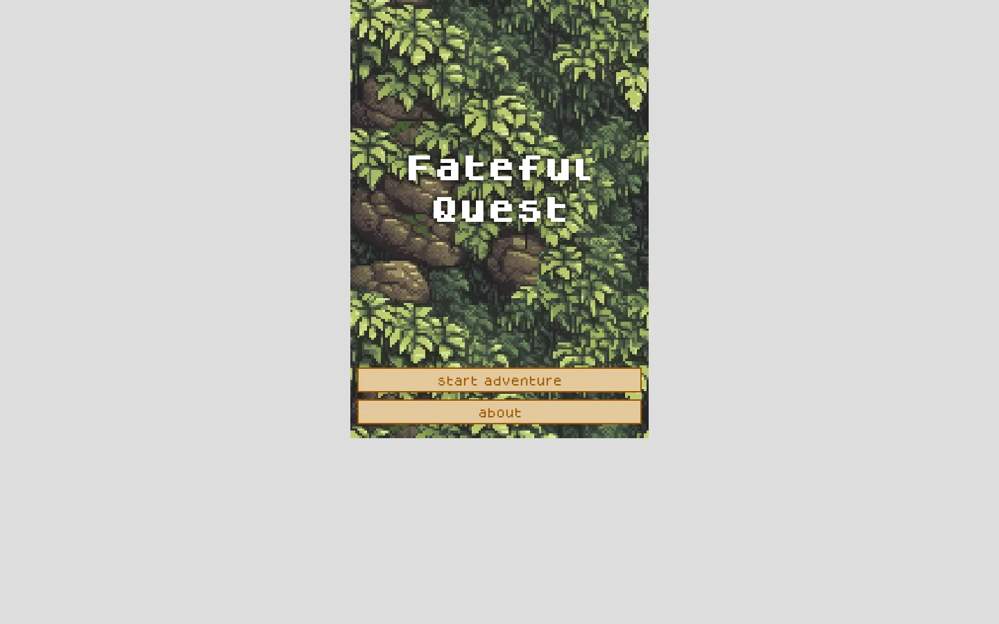 Fateful Quest 首页截图