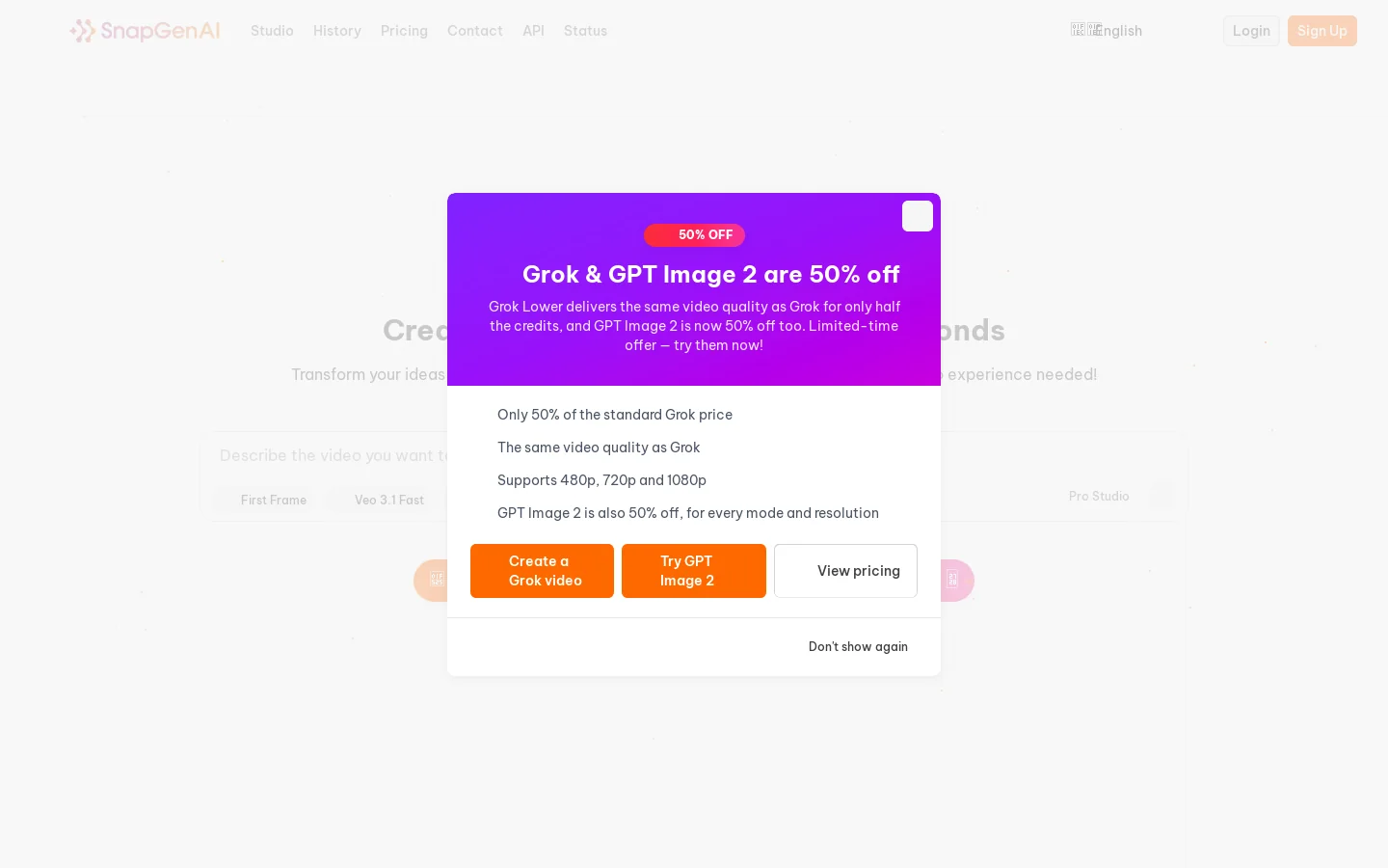 Free unlimited ai video generator 首页截图