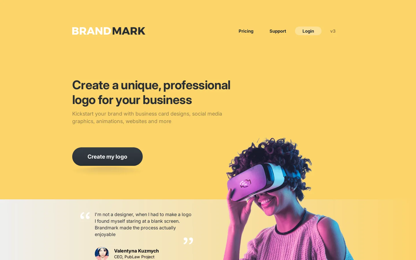 Brandmark Logo Maker 首页截图