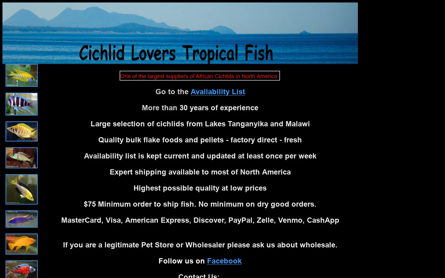 Cichlid Lovers 首页截图