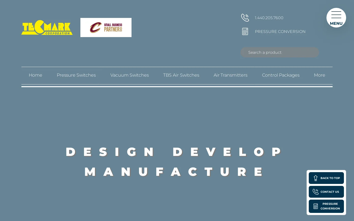 OEM Pressure Switches, Air Switches, Temperature Controls, Sensors 首页截图