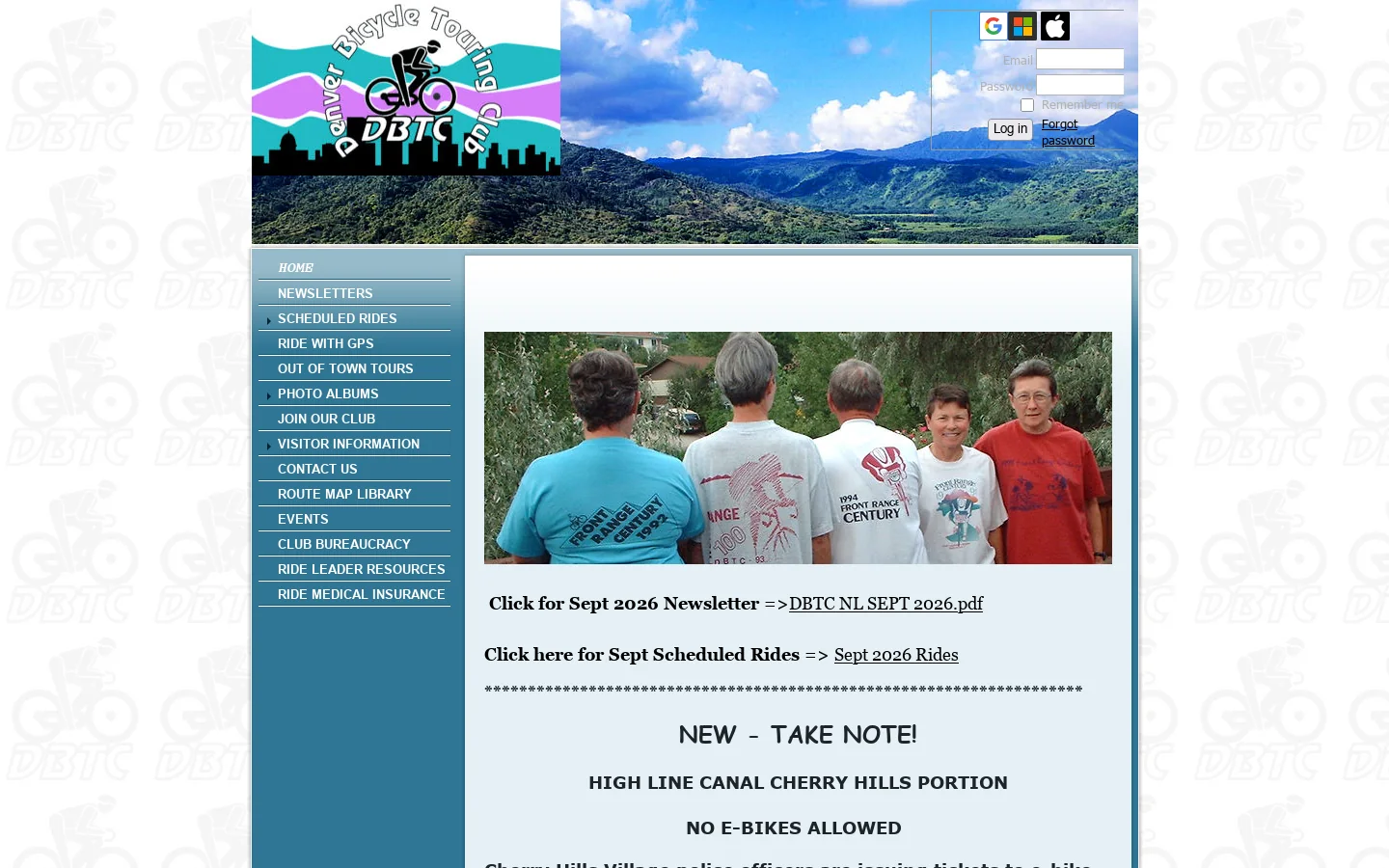 Denver Bicycle Touring Club, Inc - Home 首页截图