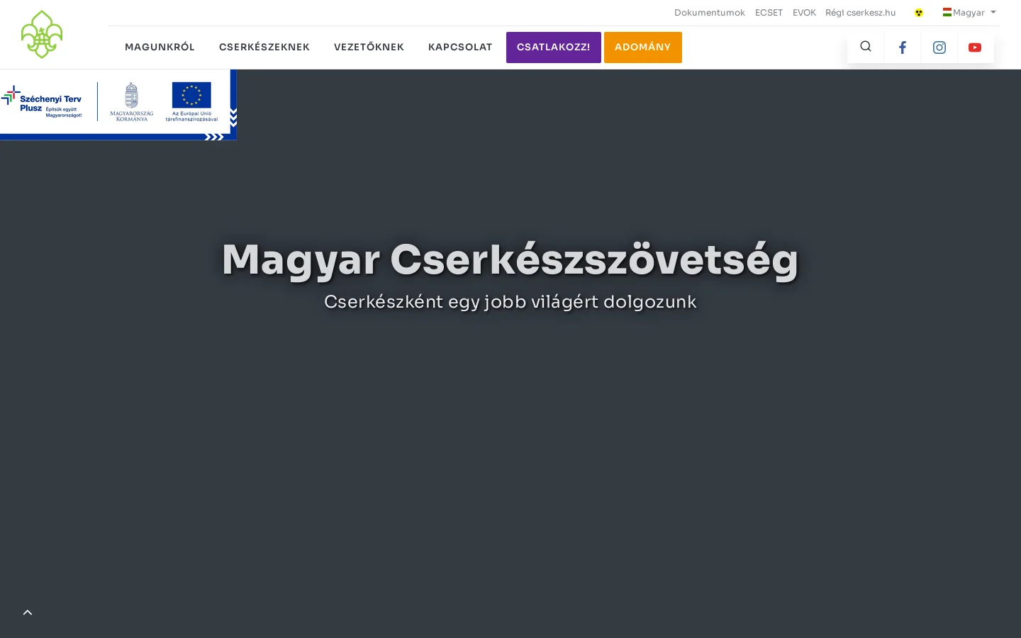 Magyar Cserkészszövetség | MCSSZ 首页截图