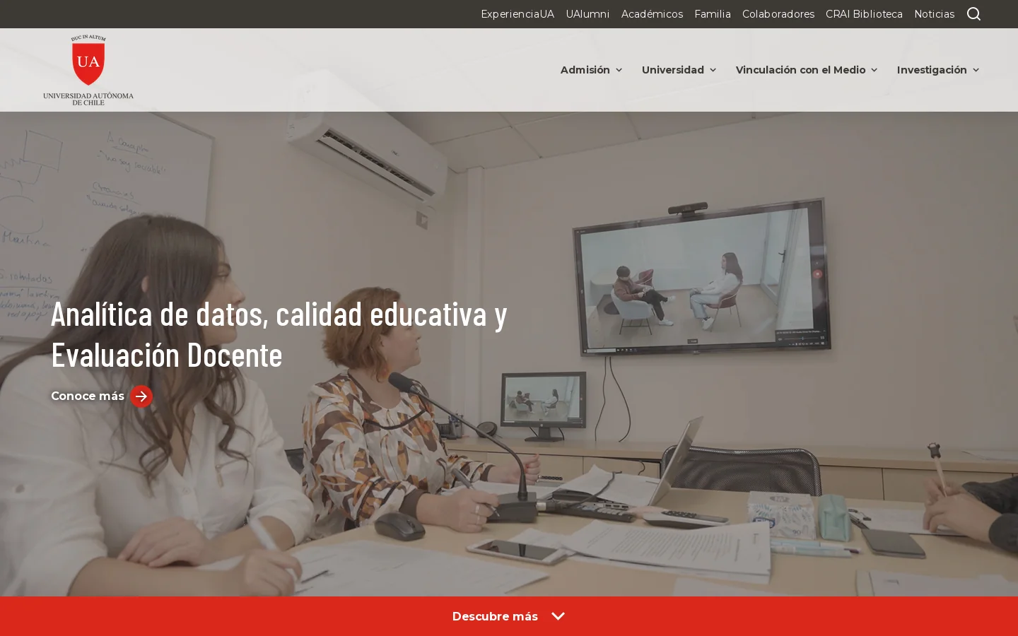 Universidad Autónoma de Chile - Más Universidad 首页截图