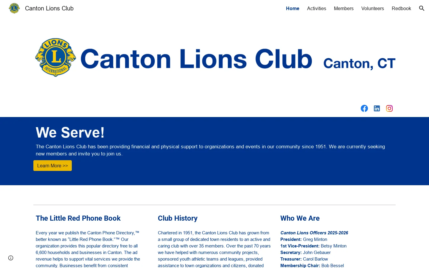 Canton Lions Club 首页截图