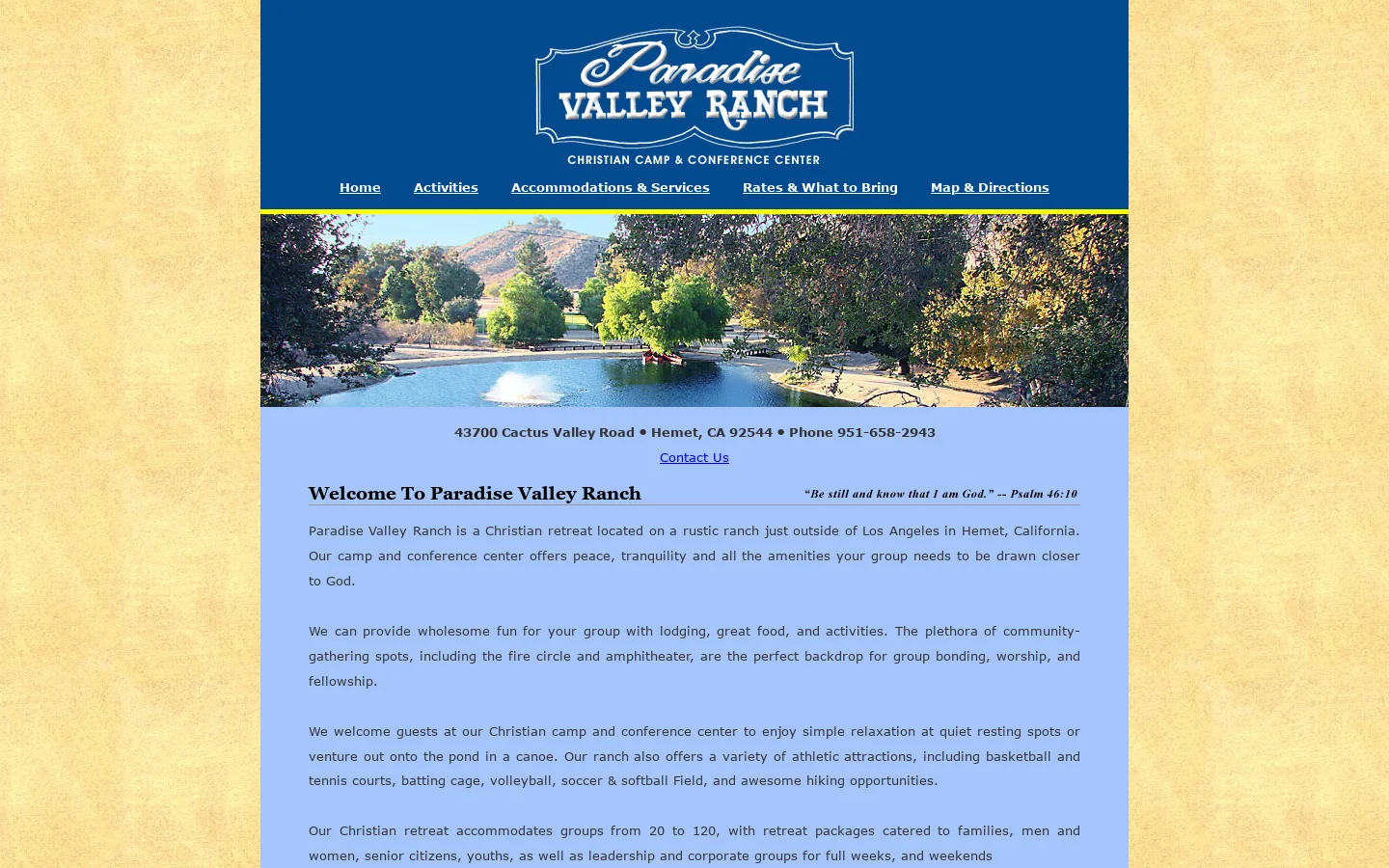 Paradise Valley Ranch 首页截图
