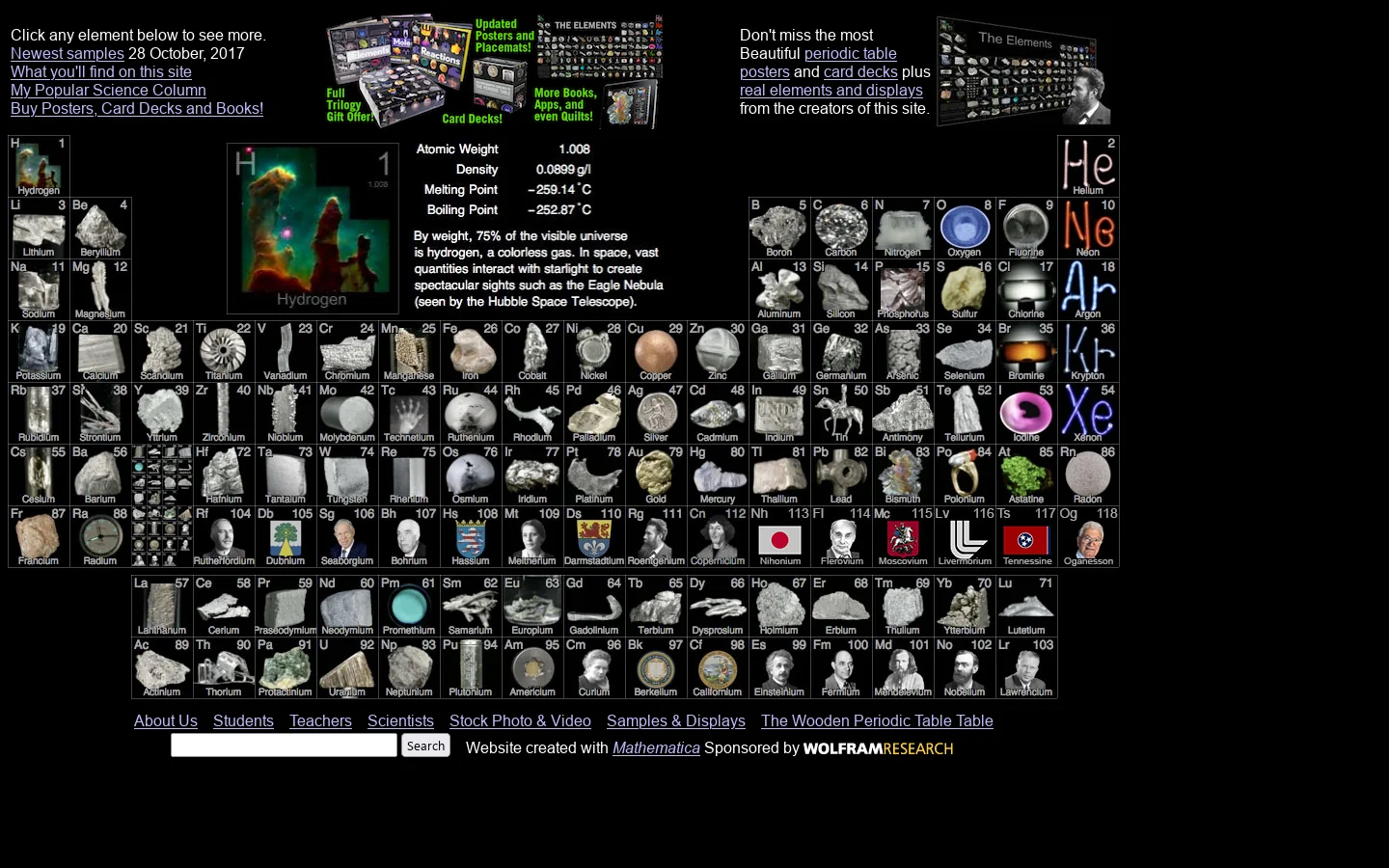 The Photographic Periodic Table of the Elements 首页截图