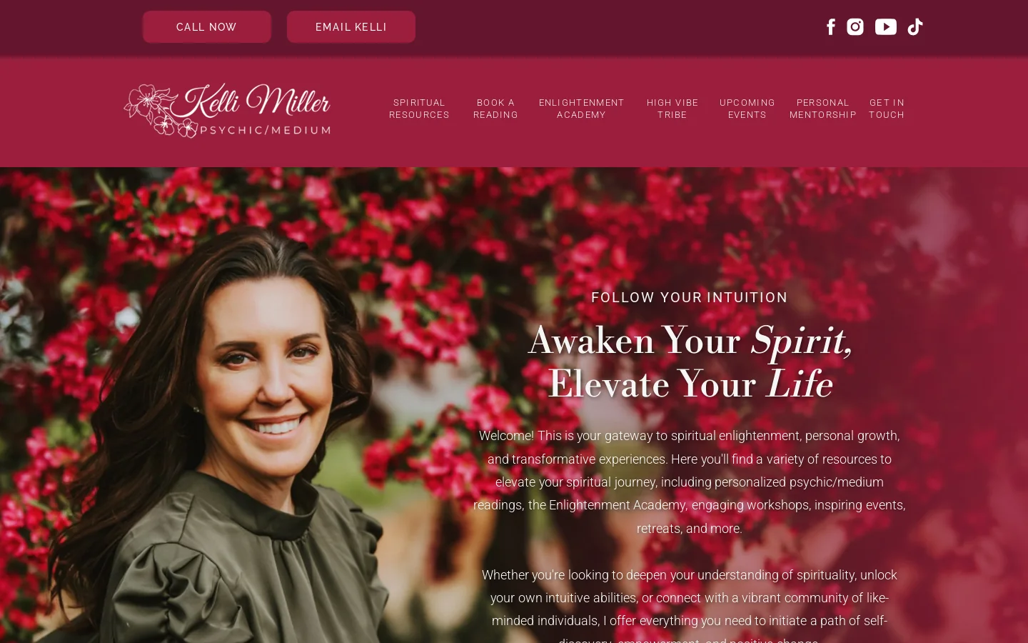 Psychic/Medium Kelli Miller 首页截图