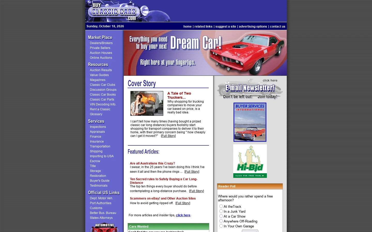 Buy Classic Cars 首页截图