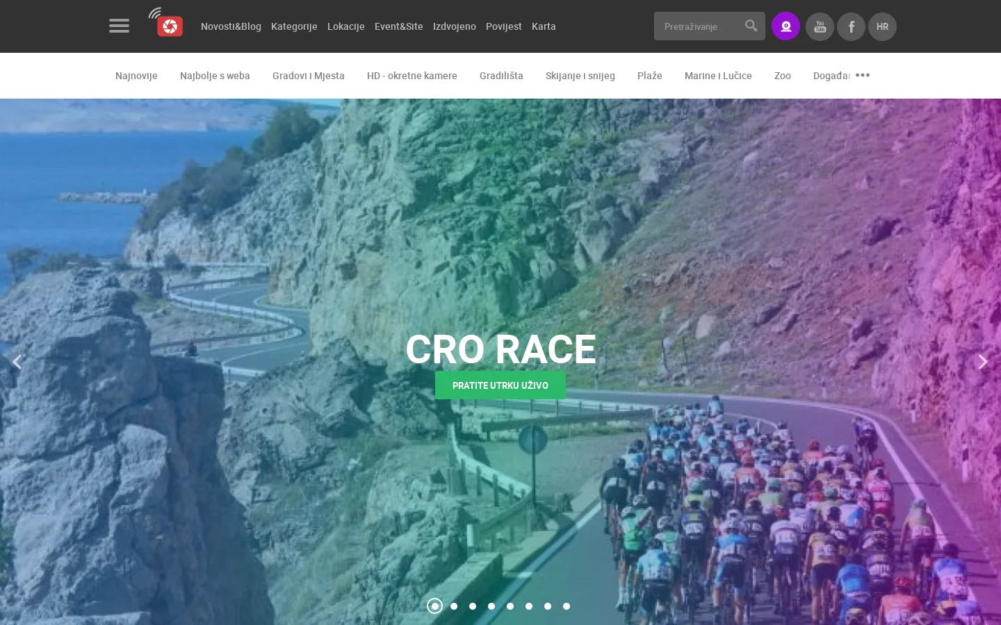 LiveCamCroatia, Istraži Hrvatsku 首页截图