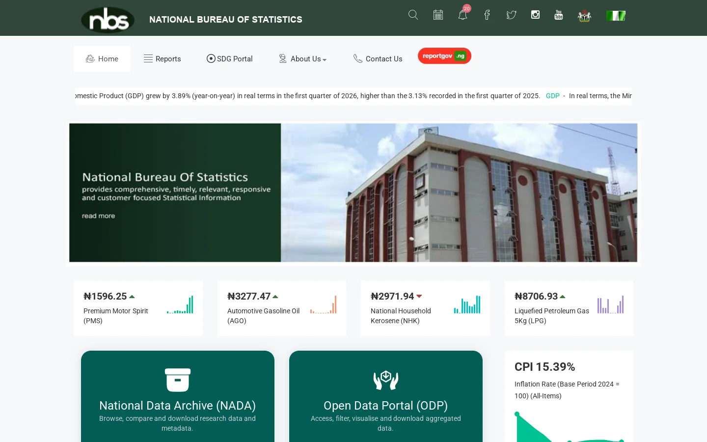 Home | National Bureau of Statistics 首页截图