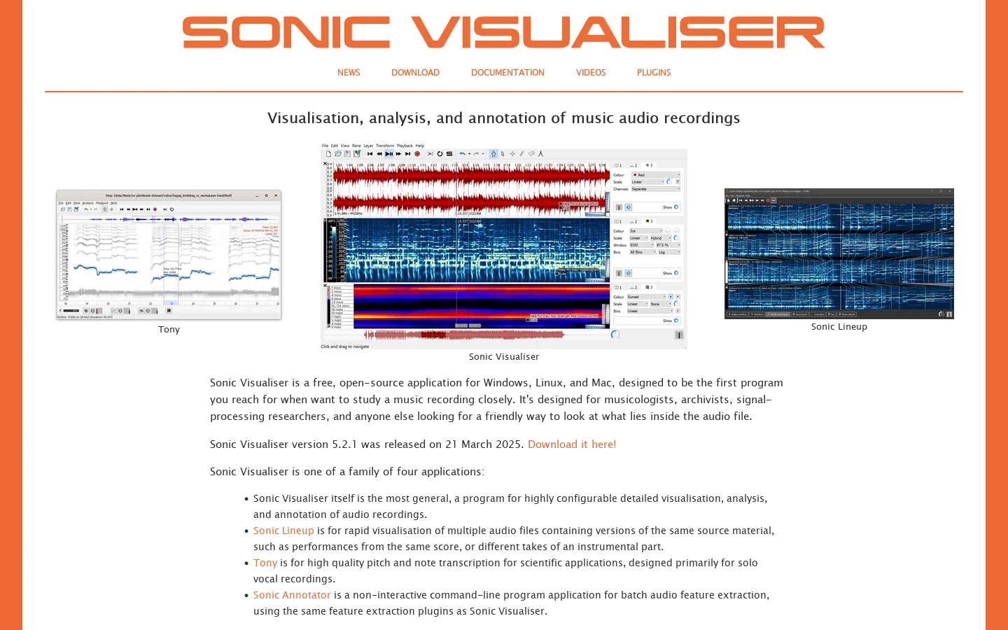 Sonic Visualiser 首页截图