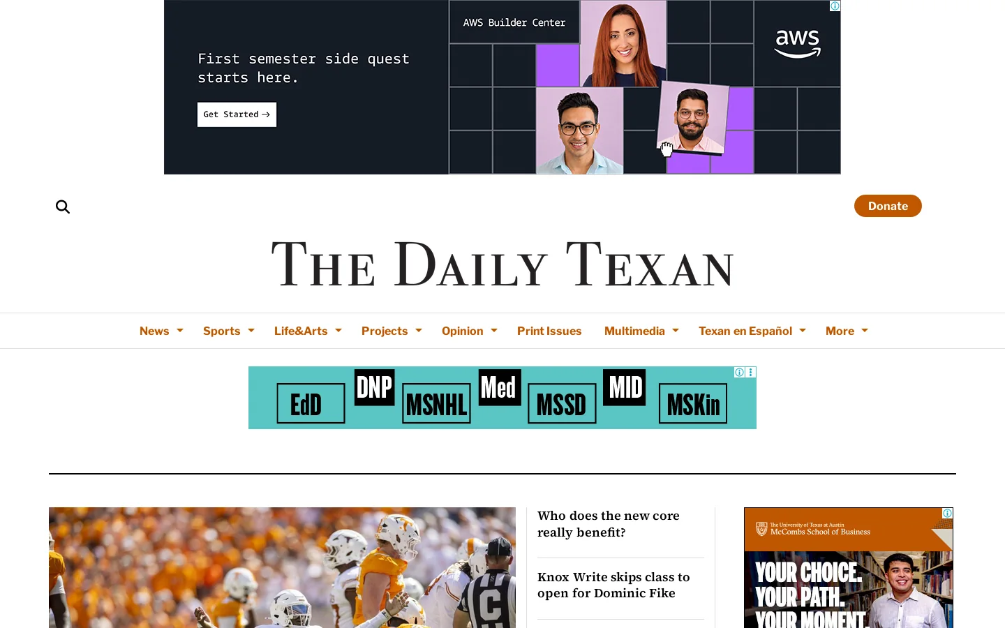 dailytexanonline.com 首页截图