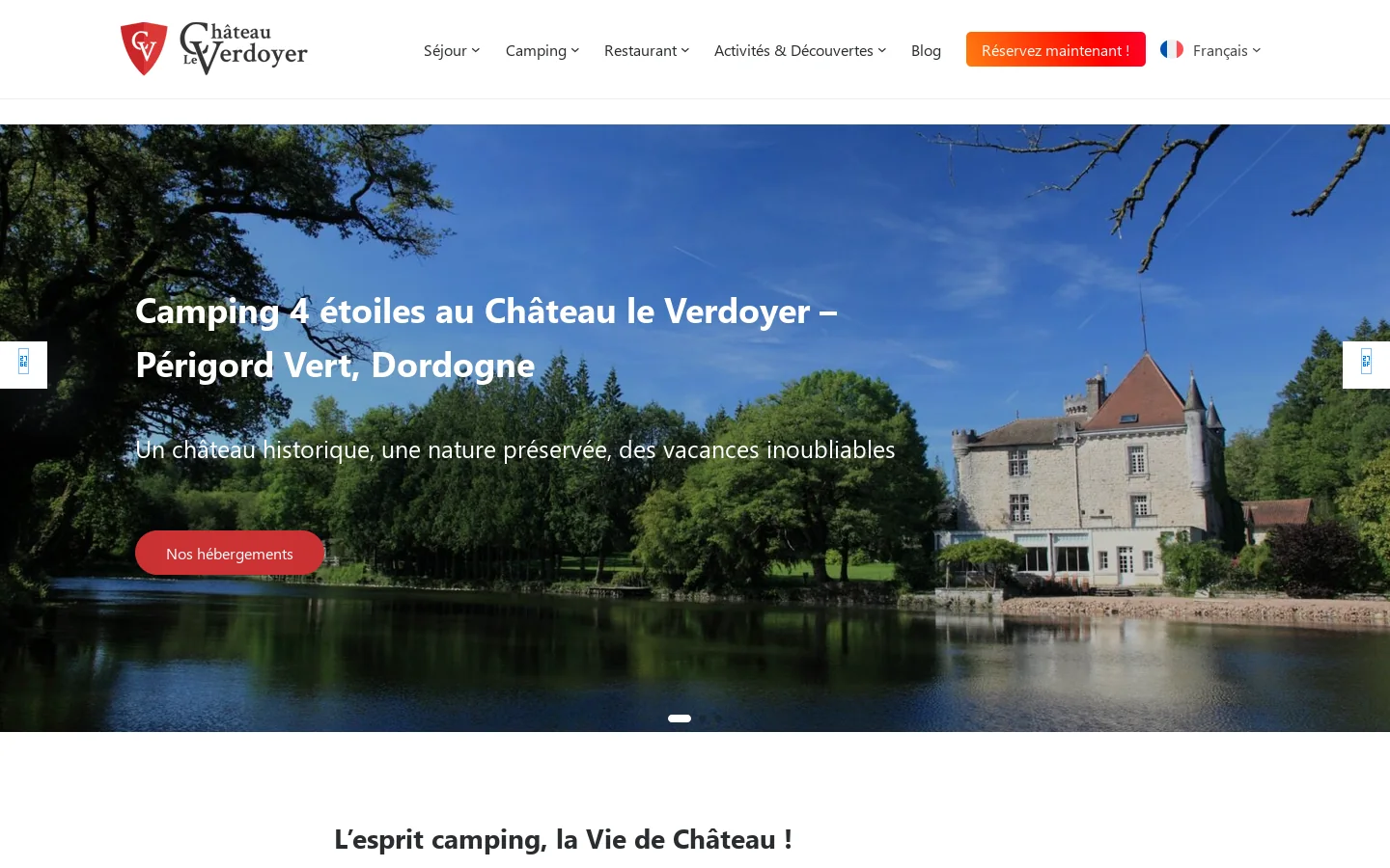 Château le Verdoyer - Camping Dordogne 4 étoiles 首页截图