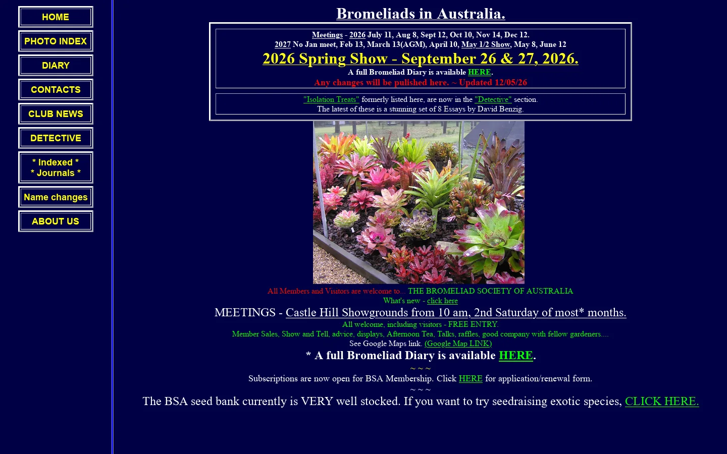 Bromeliads in Australia 首页截图