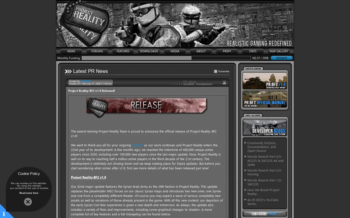 Project Reality: Realistic Gaming Redefined 首页截图
