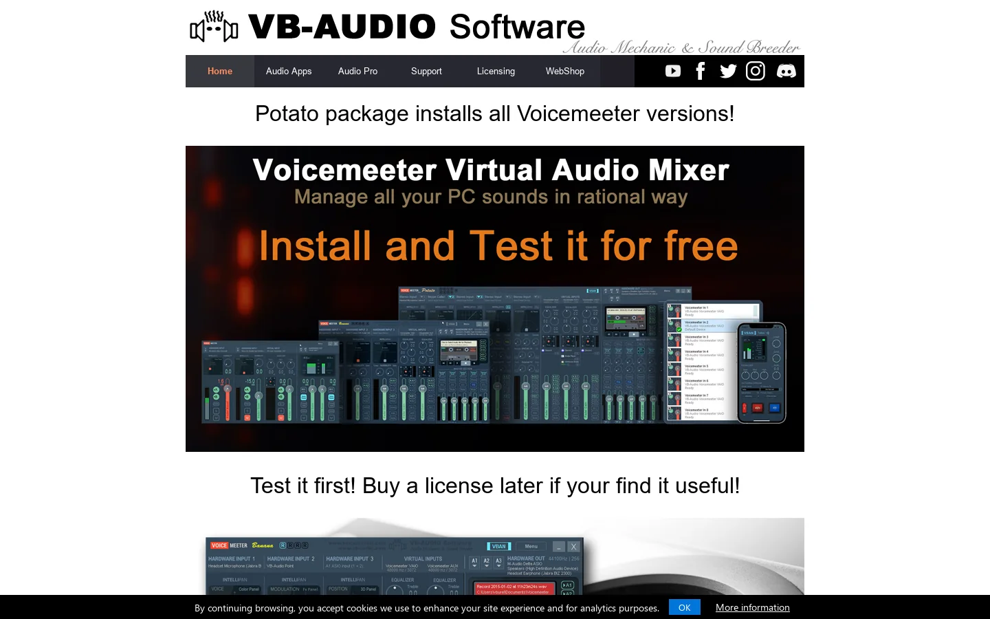 VB-Audio home page 首页截图