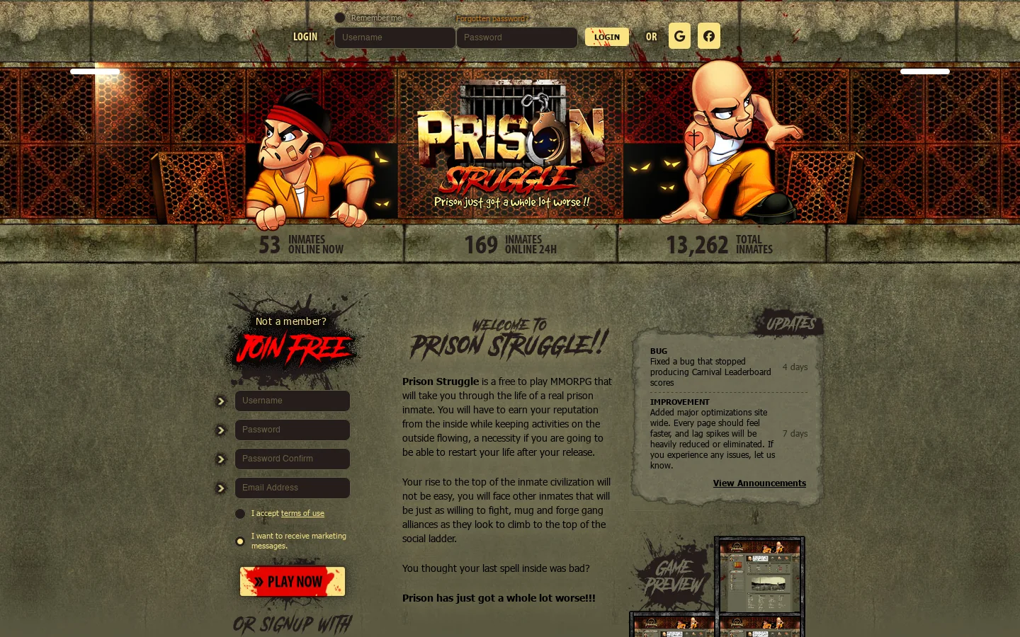 Prison Struggle 首页截图