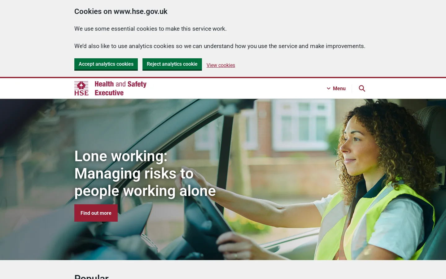 hse.gov.uk 首页截图