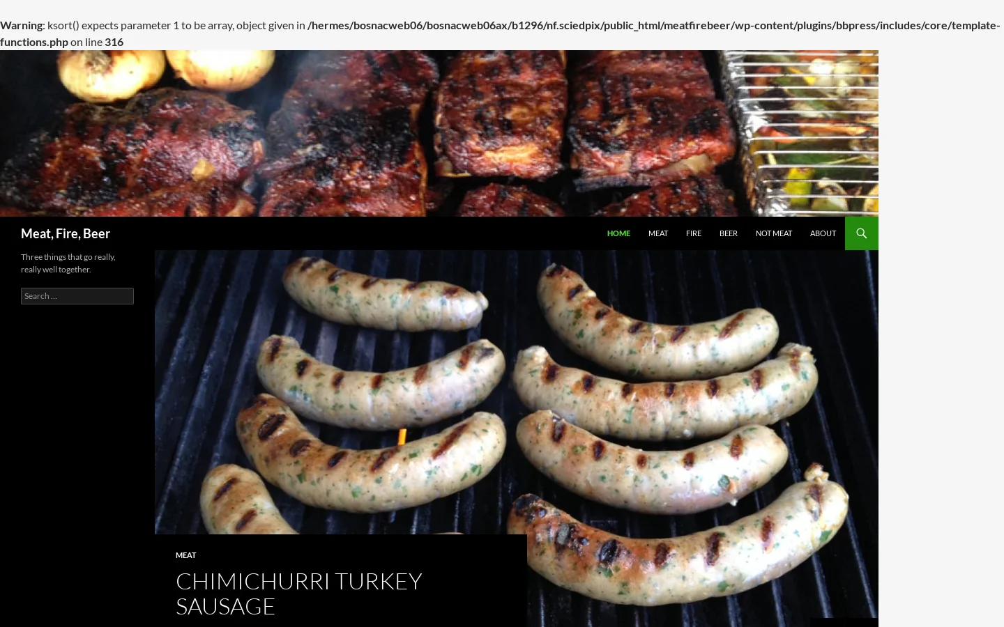 Meat, Fire, Beer 首页截图