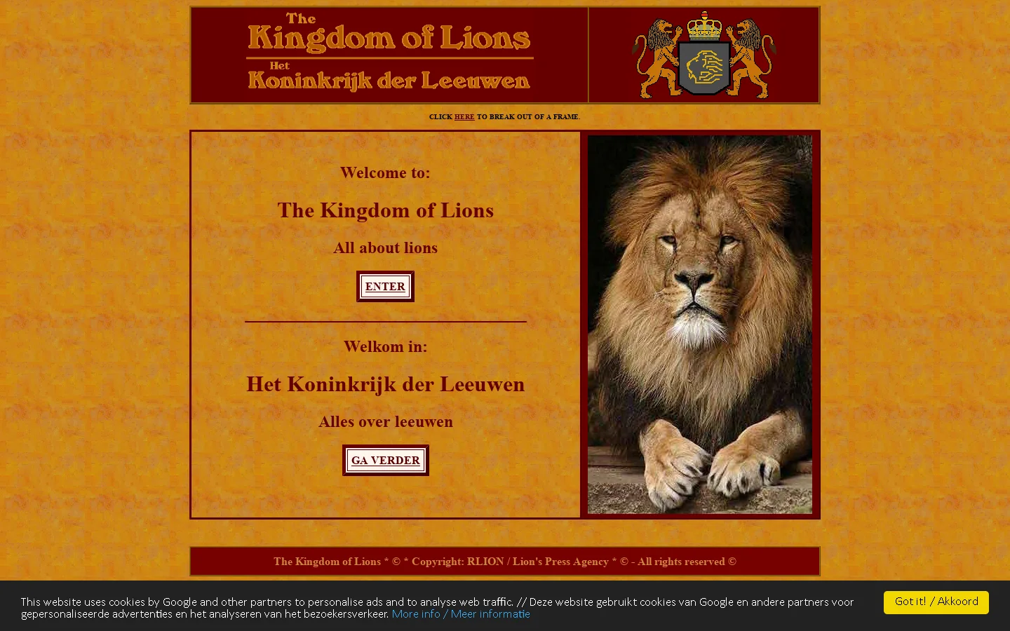 Kingdom of Lions / Koninkrijk der Leeuwen 首页截图