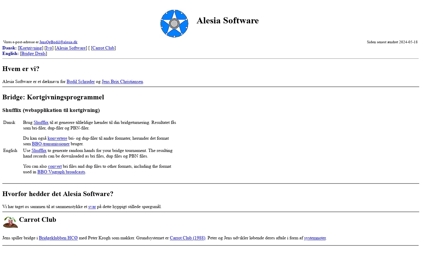 Alesia Software 首页截图