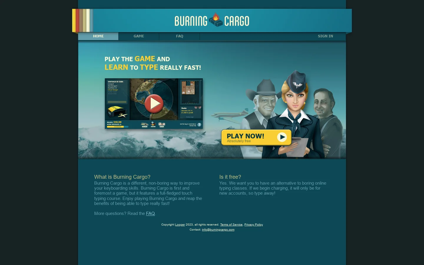 Burning Cargo 首页截图