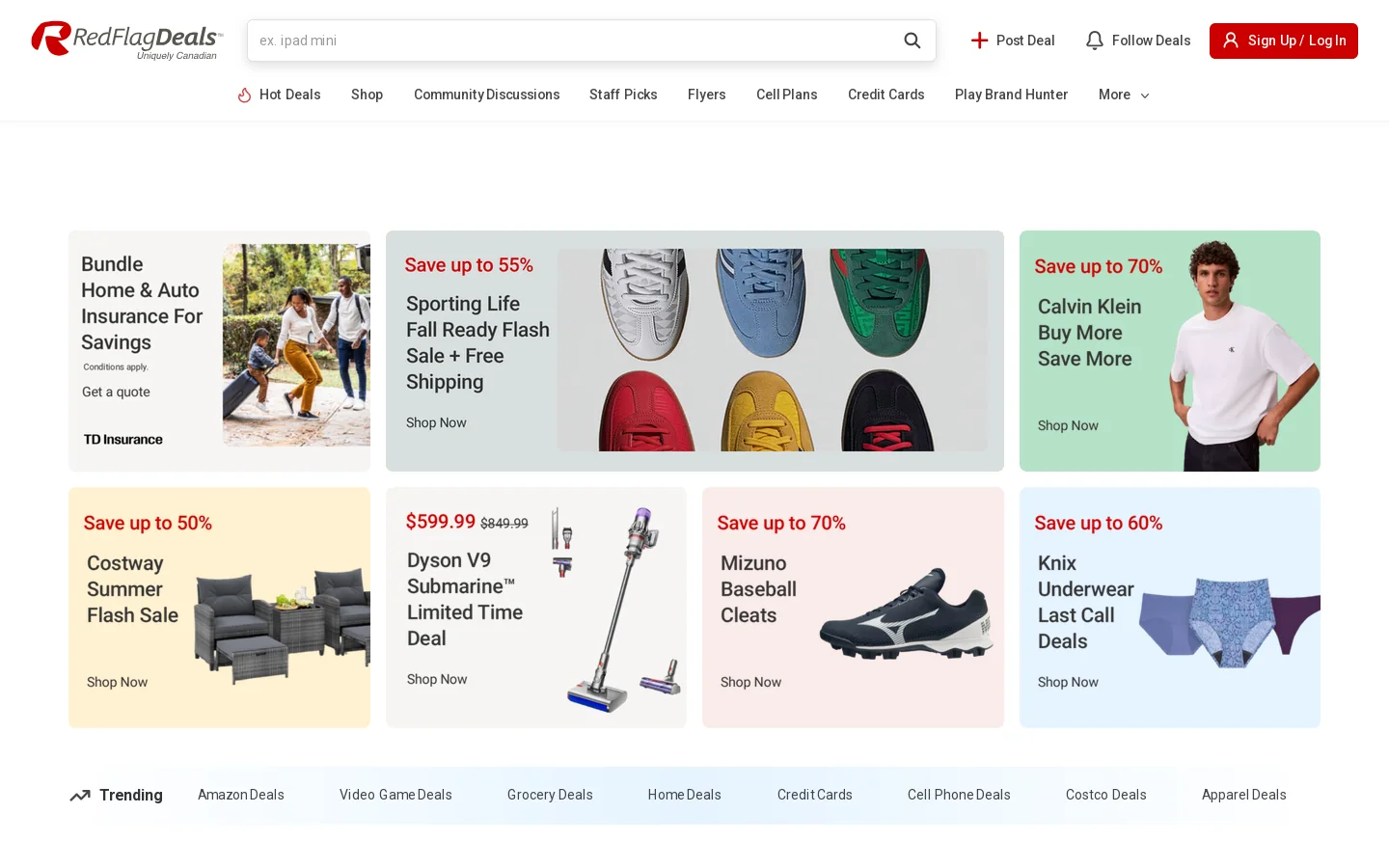 RedFlagDeals.com 首页截图