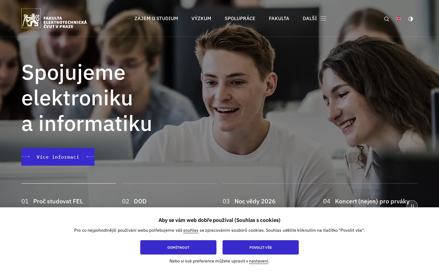 FEL ČVUT 首页截图